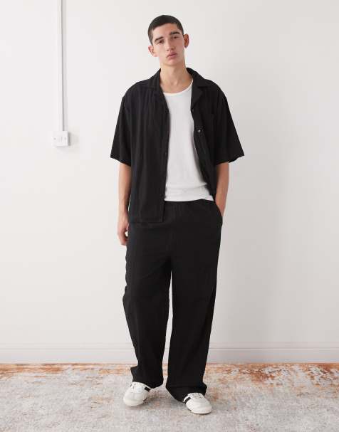 COLLUSION textured woven trouser in black - BLACK