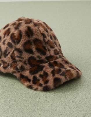 COLLUSION faux fur cap in leopard print | ASOS
