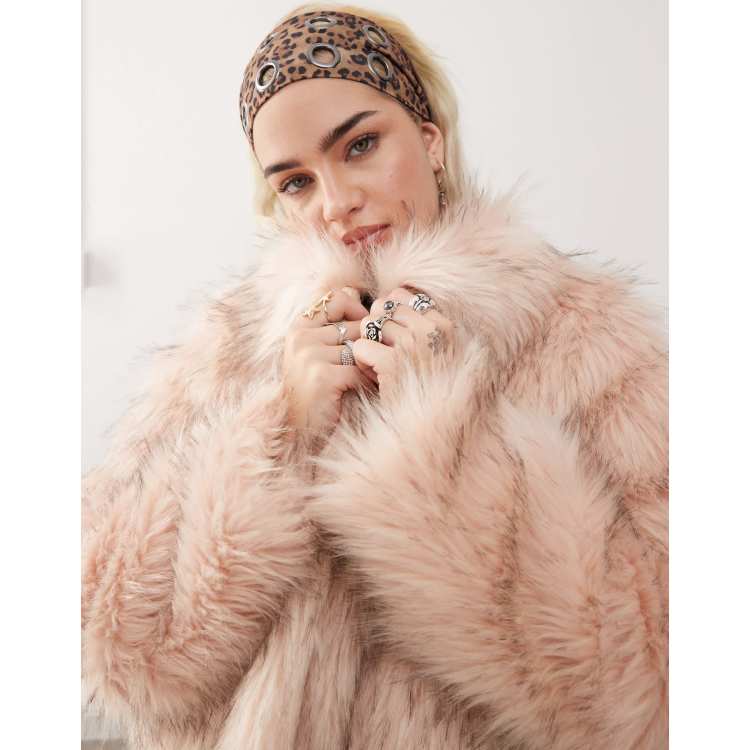 muguet volume fake fur coat ピンク muguet volume fake fur coat ピンク