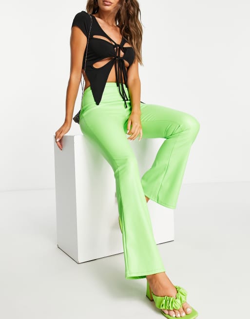 Lime green best sale flare pants