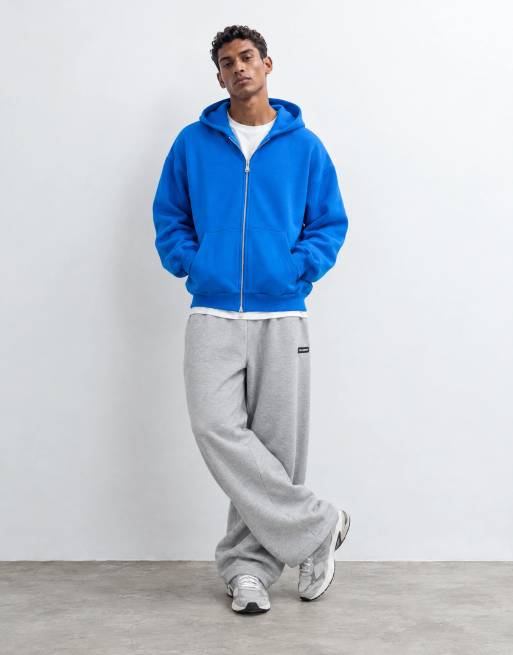 COLLUSION felpa con cappuccio con zip blu cobalto, 10 di 10