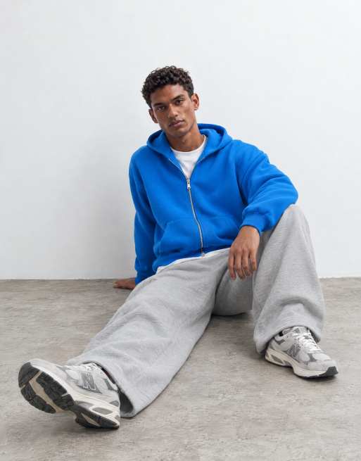 COLLUSION felpa con cappuccio con zip blu cobalto, 8 di 10