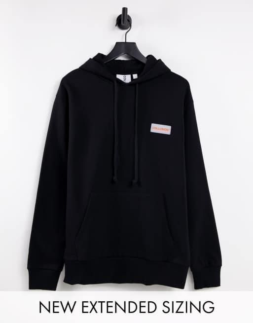 COLLUSION - Felpa con cappuccio ed etichetta con logo, colore nero