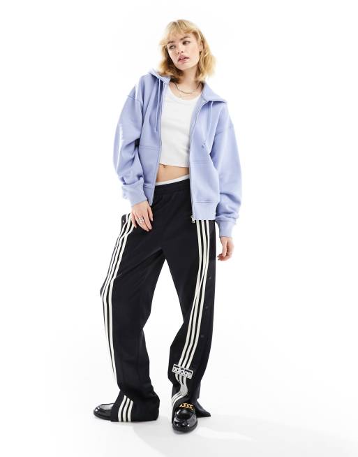 COLLUSION - Felpa con cappuccio squadrata blu con zip