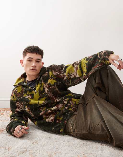 Gilet Panciotto Uomo Pantaloni Tipo Tuta Con Motivo Mimetico Da