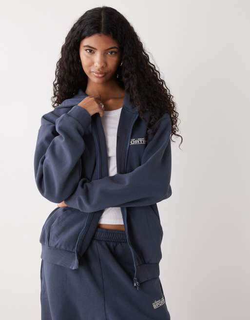 COLLUSION - Felpa oversize lavaggio vintage con cappuccio in coordinato