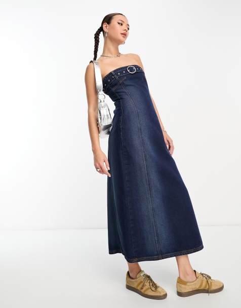 Asos denim dress outlet sale