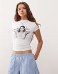 [Collusion] COLLUSION festival official licence baby tee Olivia Rodrigo t-shirt in white S WHITE