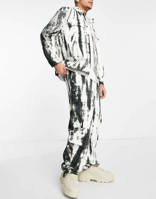 COLLUSION festival pants with cargo pockets in khaki tie-dye (Part of a set) 