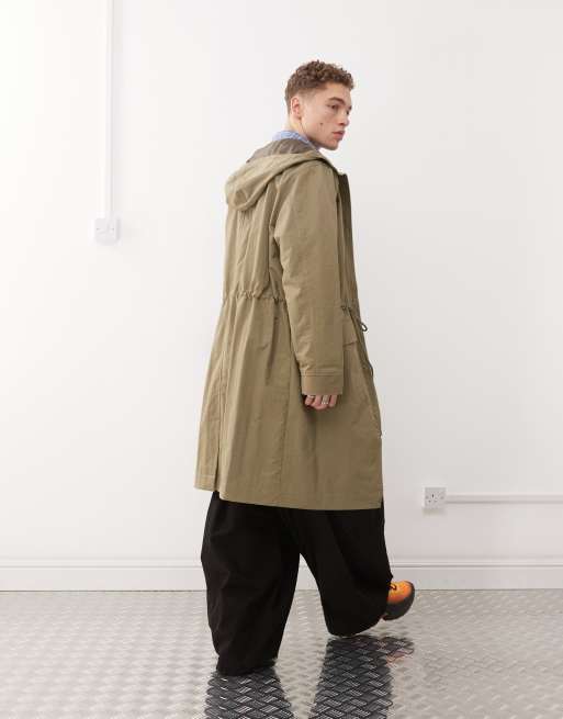COLLUSION festival parka jacket in khaki, 4 of 4