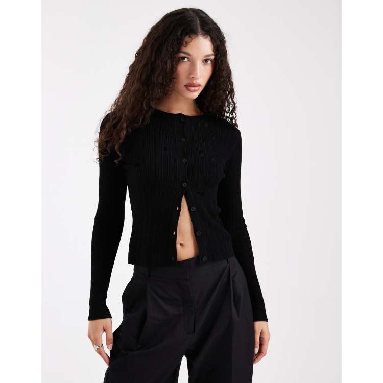 COLLUSION fine gauge knit cardigan in black | ASOS