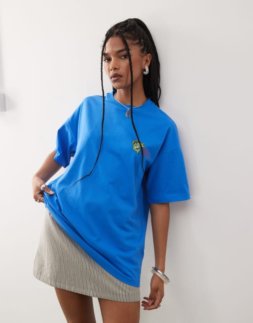 COLLUSION fish print graphic t-shirt in blue