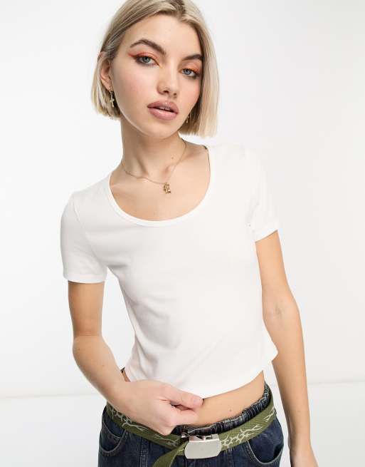 COLLUSION fitted baby t-shirt in white | ASOS