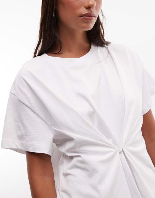 COLLUSION fitted button tee in white, 3 of 4