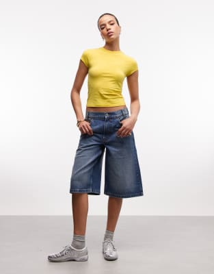 Collusion Plus Fitted Cap Sleeve T-shirt In Multi