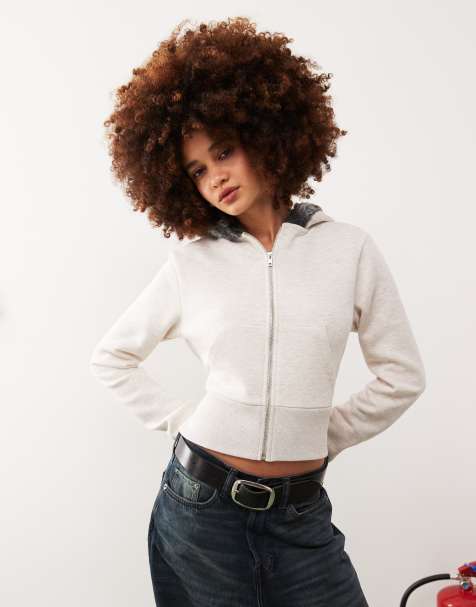 COLLUSION fitted hoodie with faux fur trim hood - view 1