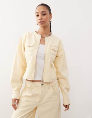Collusion COLLUSION fitted jacket co-ord in buttermilk-Yellow