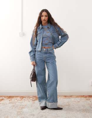 Collusion Fitted Jacket In Blue