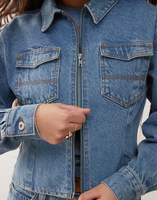 COLLUSION fitted jacket in midwash - part of a set