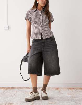 Collusion Fitted Short Sleeve Shirt In Multi