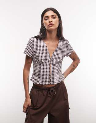 Collusion Fitted Short Sleeve Shirt In Multi