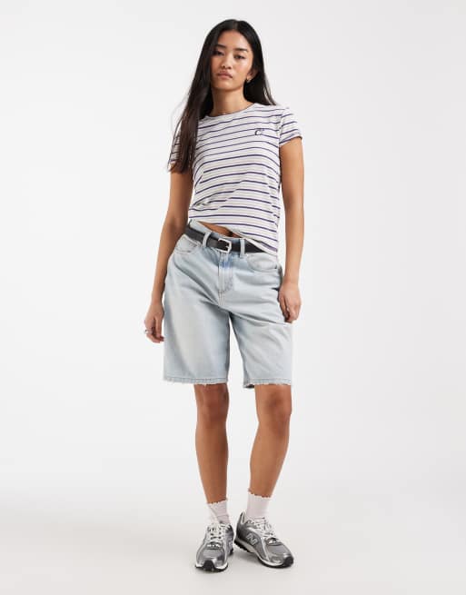 COLLUSION fitted short sleeve tee in navy stirpe, 2 of 4
