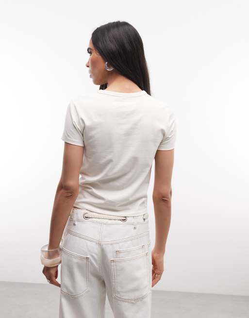 COLLUSION fitted t-shirt in oatmeal, 4 of 4