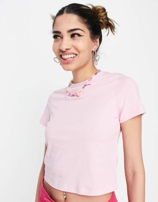 COLLUSION fitted t-shirt in pink | ASOS