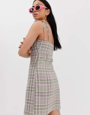 asos checked dress