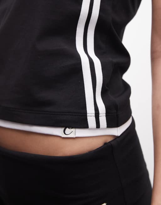 COLLUSION fitted v-neck tank co-ord in black, 3 of 4