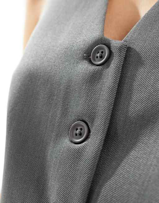 COLLUSION fitted waistcoat in grey marl co-ord