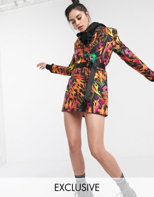 printed blazer dress