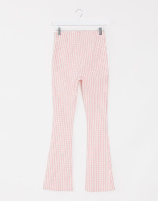 gingham pants pink