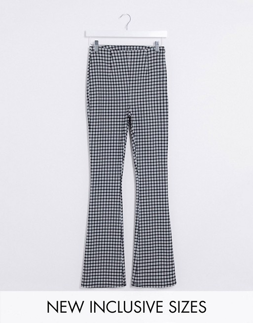 COLLUSION flare trouser in gingham