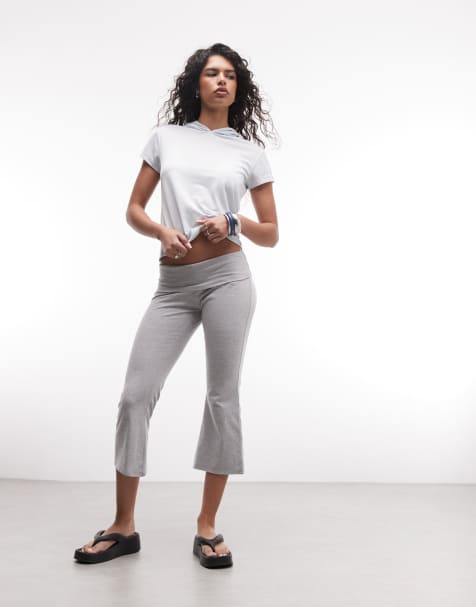 COLLUSION flared capri in grey marl - view 1