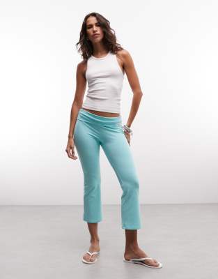 Collusion Flared Capri Leggings In Blue