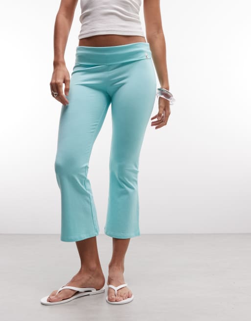 COLLUSION flared capri leggings in aqua, 5 of 5