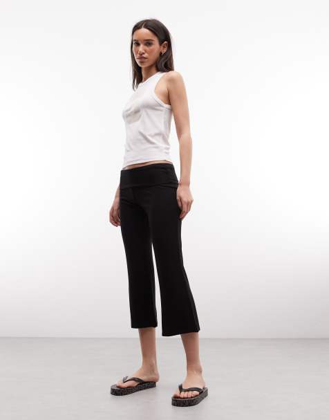 COLLUSION flared capri leggings in black - view 1