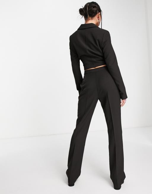 Heartbreak pinstripe fit and flare pants in black and white - part of a set