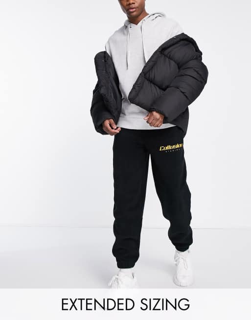 COLLUSION fleece sweatpants with embroidery - part of a set