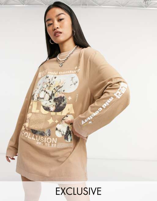 Long sleeve graphic t shirt sales dress