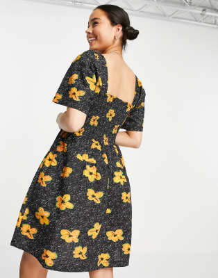 flowery black dress