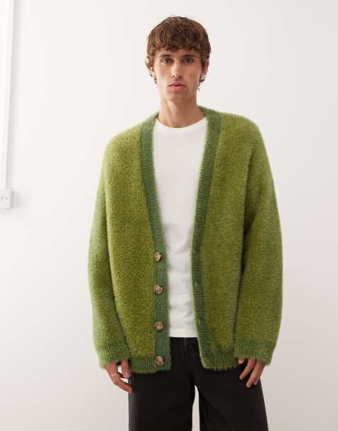 COLLUSION fluffy green cardigan - view 1