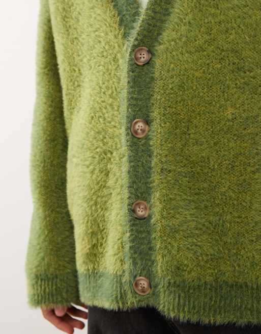 COLLUSION Fluffy green cardigan