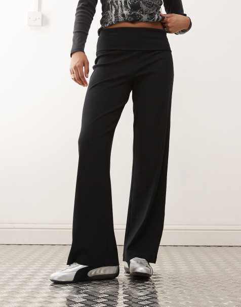 COLLUSION foldover waist ribbed flare yoga pant - view 1