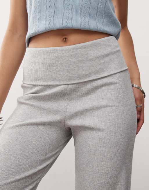 COLLUSION foldover waist ribbed flare yoga pants ASOS