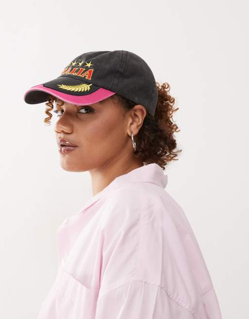 COLLUSION football Italia cap in charcoal