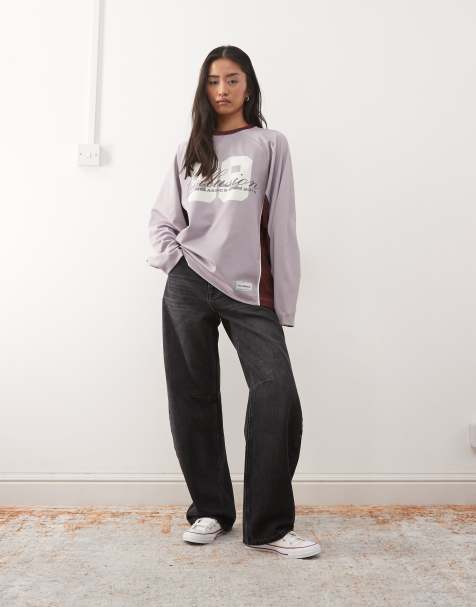 COLLUSION football long sleeve tee with number graphic - view 1