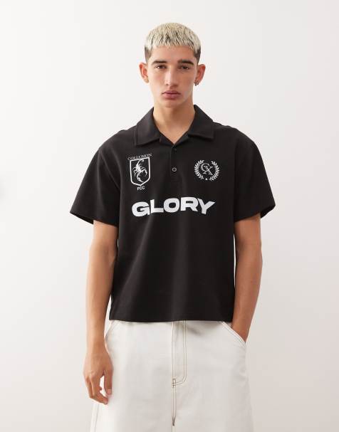 COLLUSION football polo in black - view 1