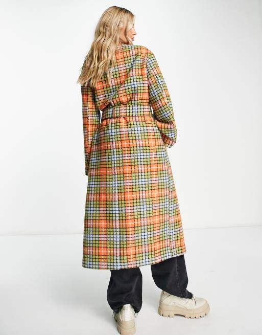 Bright check outlet coat